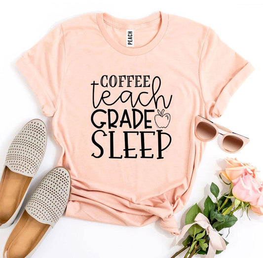Coffee Teach Grade Sleep T-Shirt - Women’s Fashion - Women’s Clothing - Tops & Tees - T-Shirts