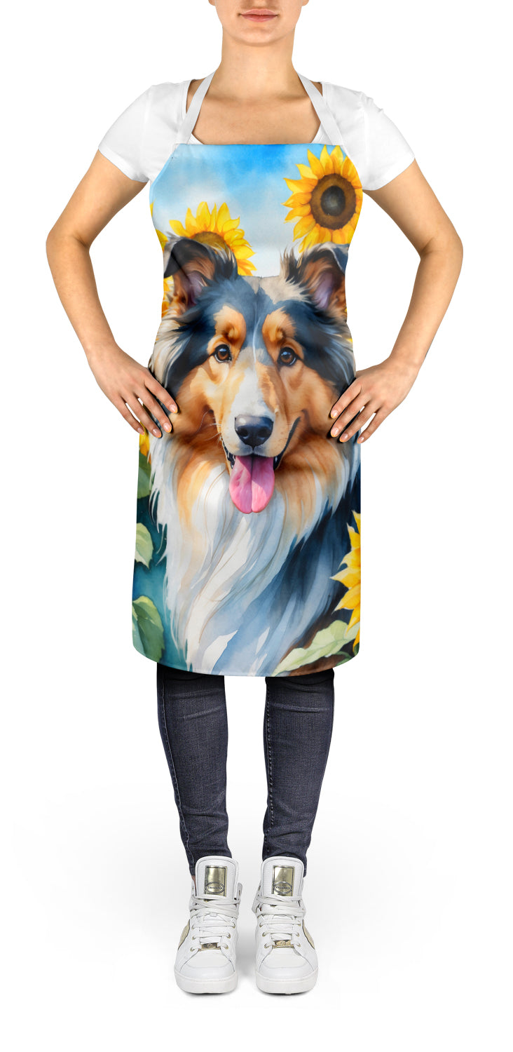 Collie in Sunflowers Apron - One Color / One Size - Home & Garden - Kitchen Dining & Bar - Table Decoration &
