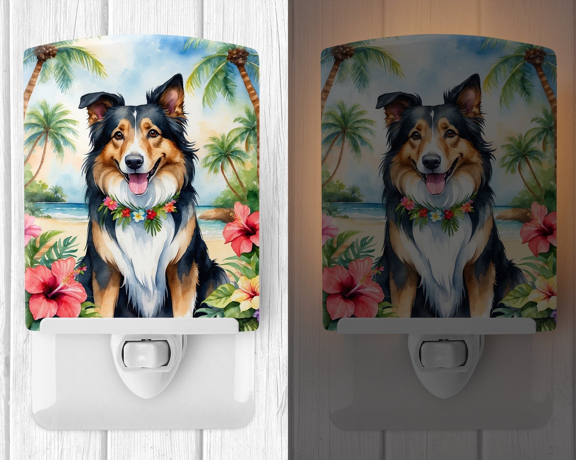 Collie Luau Ceramic Night Light - One Color / One Size - Home & Garden - Home Improvement - Lights & Lighting - Night