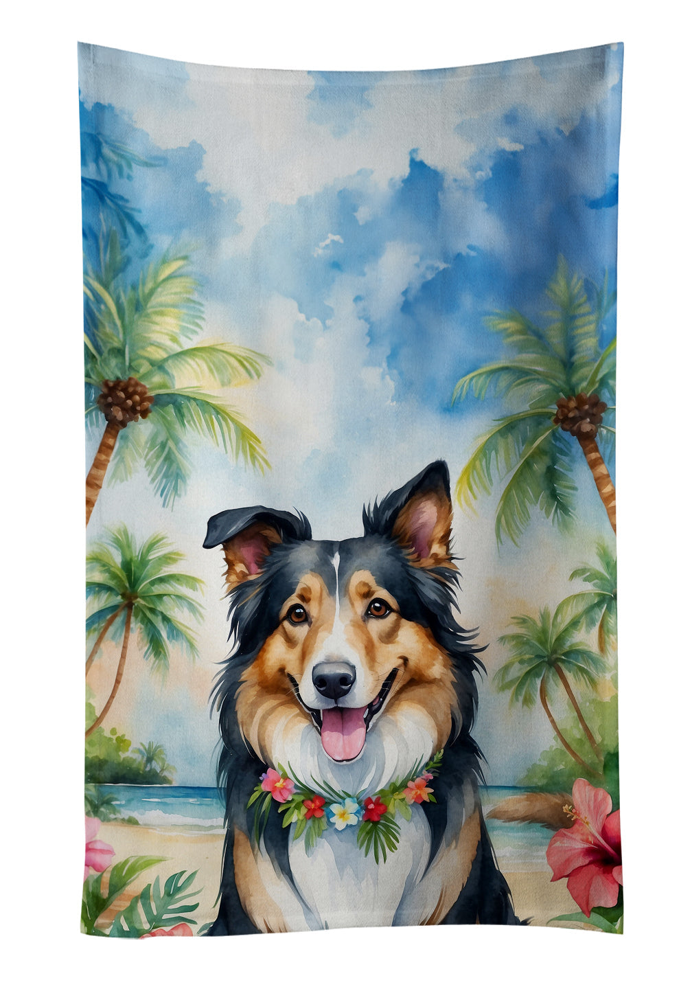 Collie Luau Kitchen Towel - One Color / One Size - Home & Garden - Home Textile - Towels