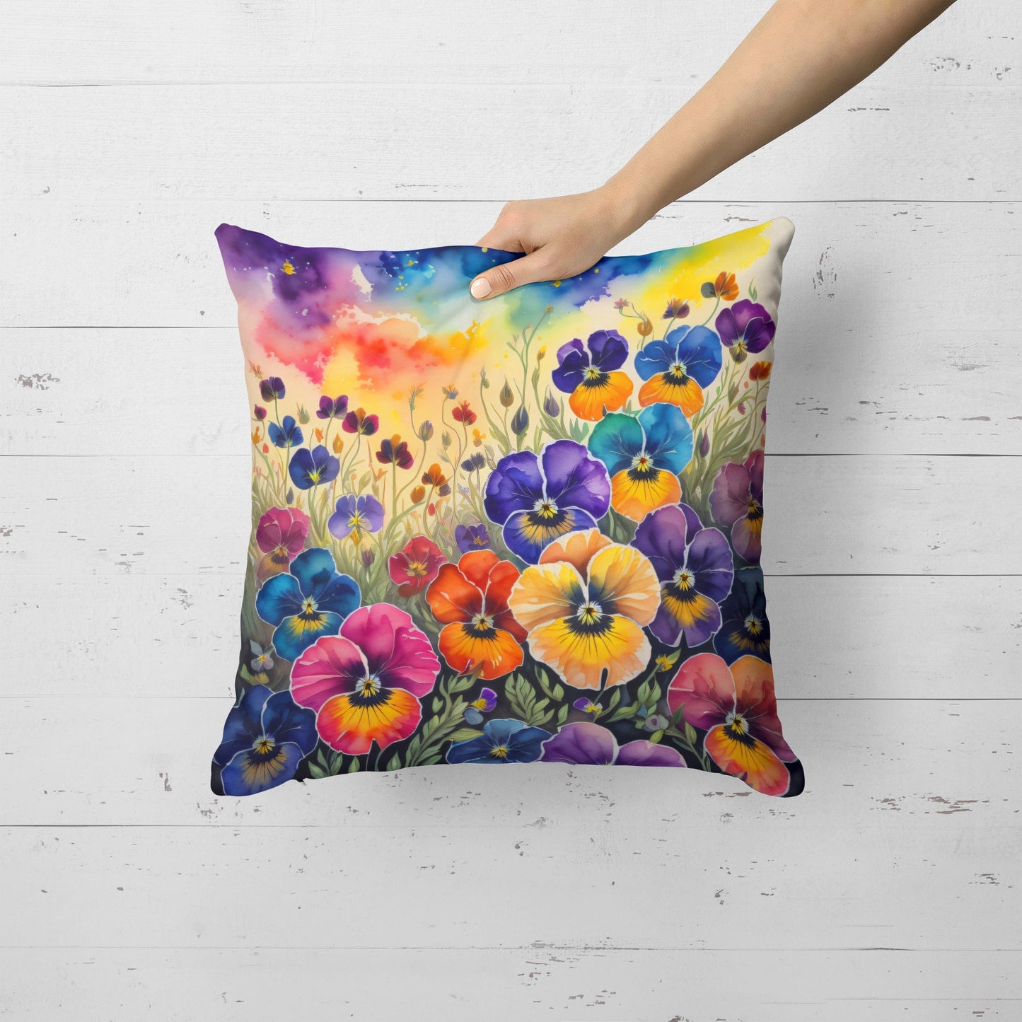 Colorful Pansies Throw Pillow - One Color / One Size - Home & Garden - Home Textile - Pillows