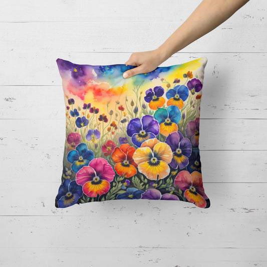 Colorful Pansies Throw Pillow - One Color / One Size - Home & Garden - Home Textile - Pillows