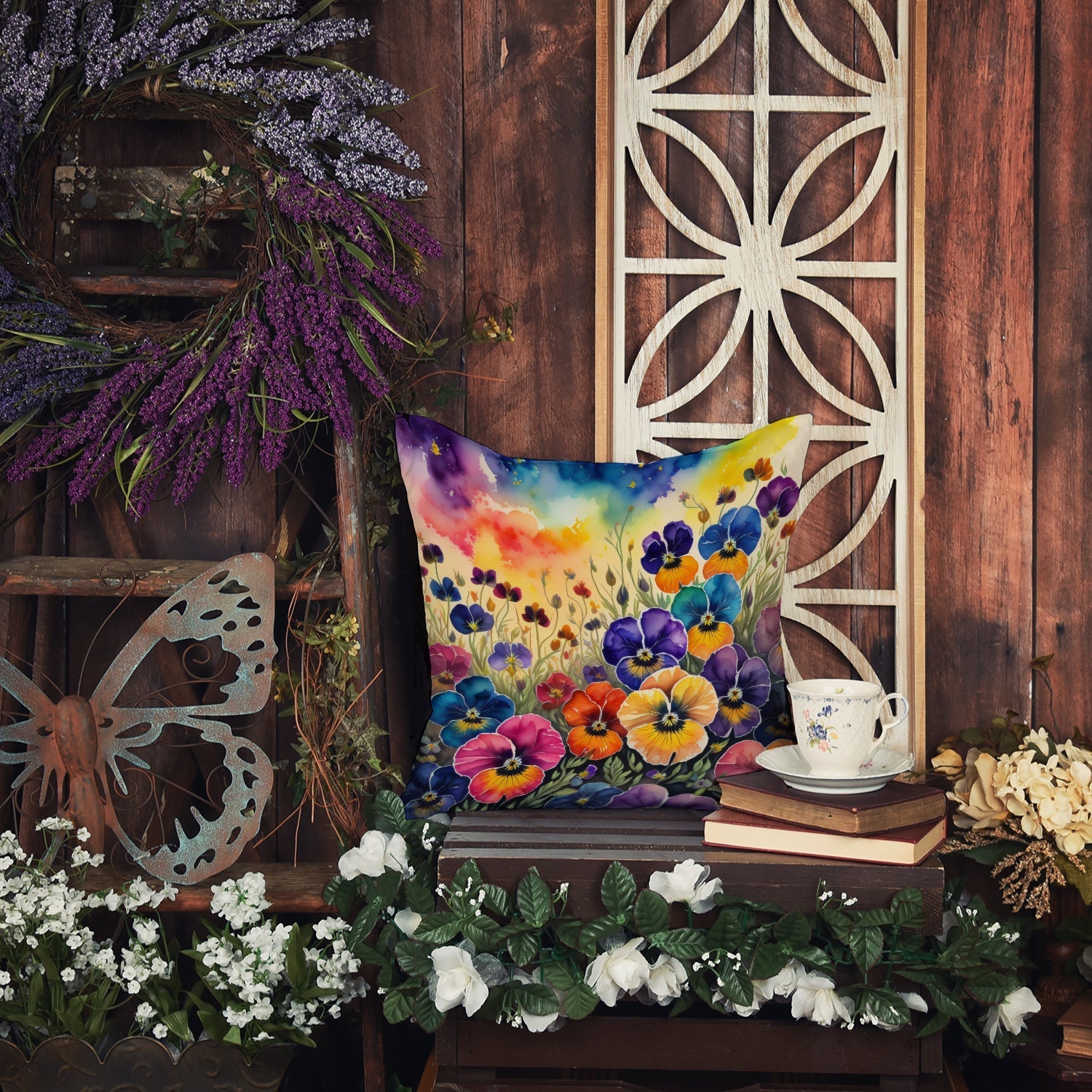 Colorful Pansies Throw Pillow - One Color / One Size - Home & Garden - Home Textile - Pillows