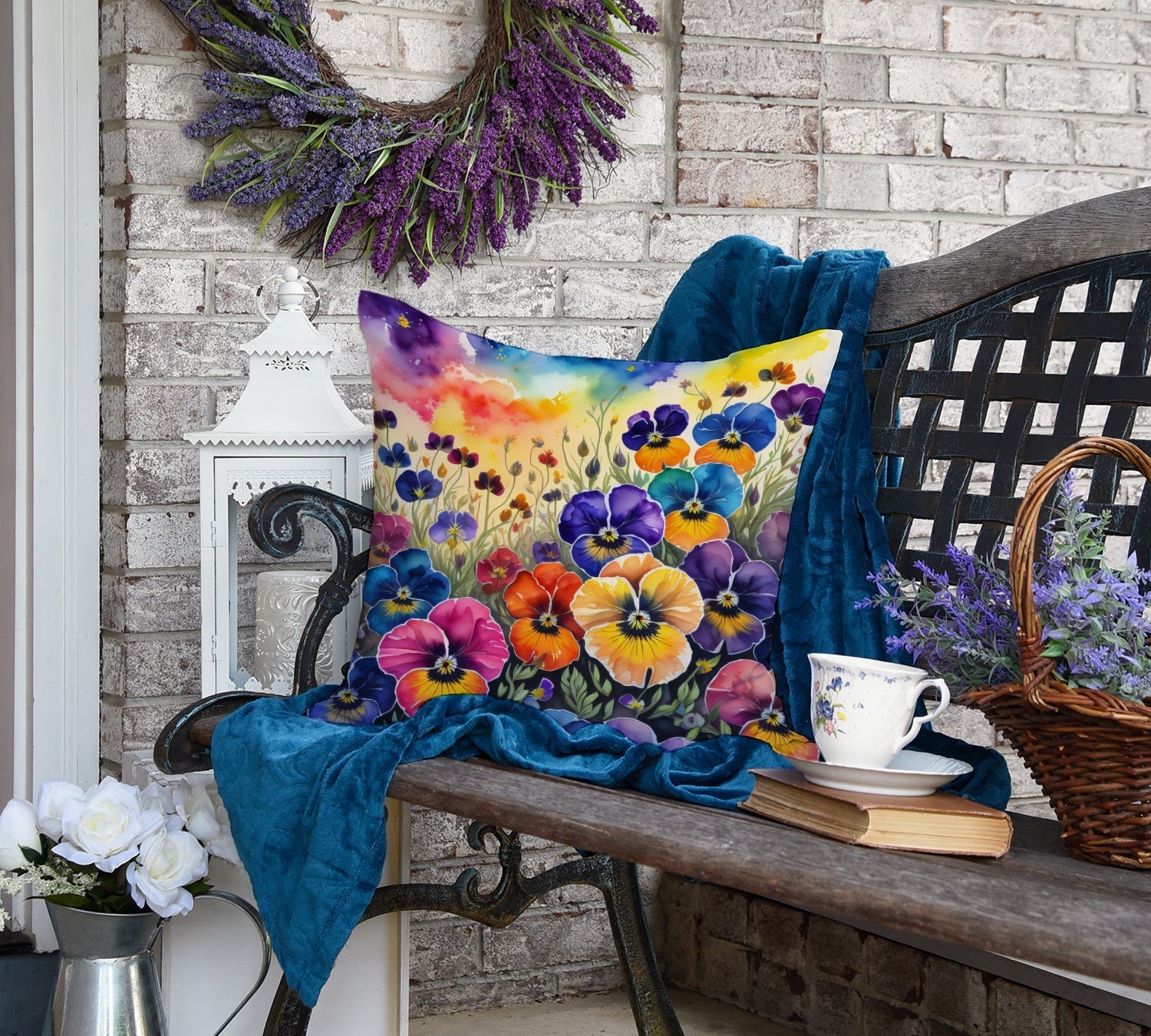 Colorful Pansies Throw Pillow - One Color / One Size - Home & Garden - Home Textile - Pillows
