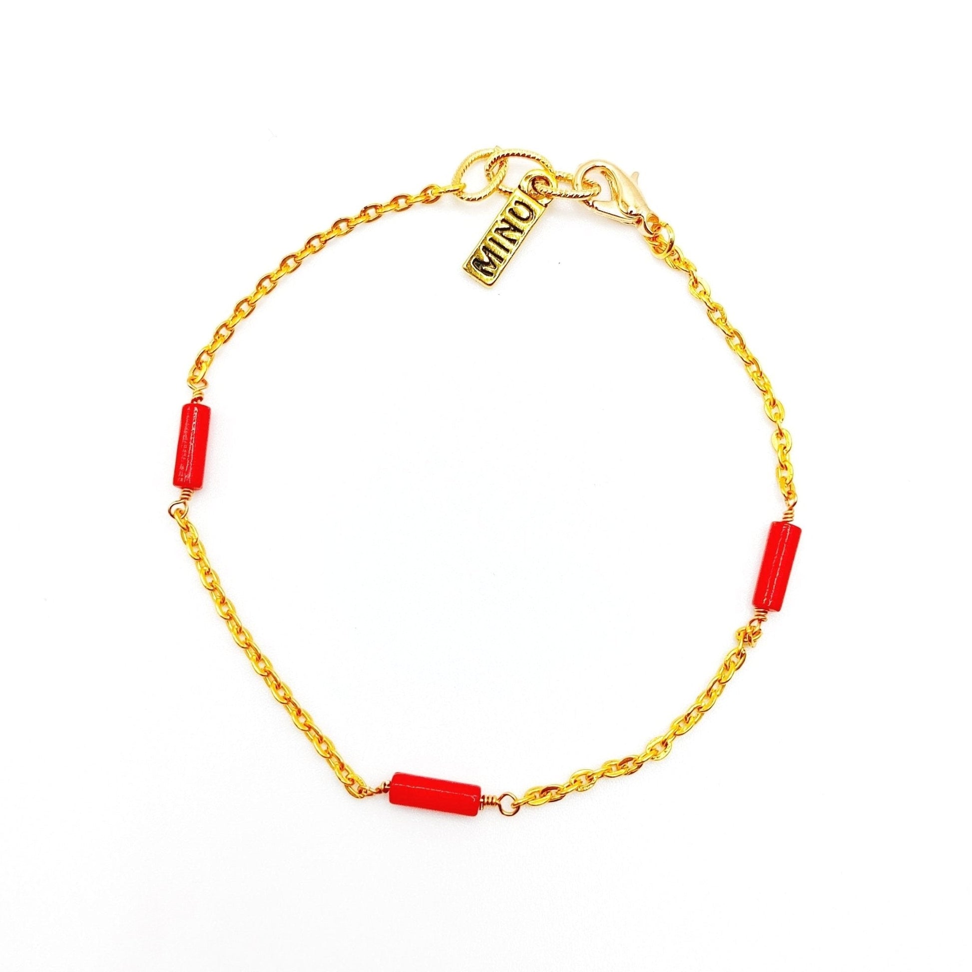 Coral Accent Bracelet - One Color / One Size - Jewelry & Accessories - Bracelets & Bangles - Chain & Link Bracelets