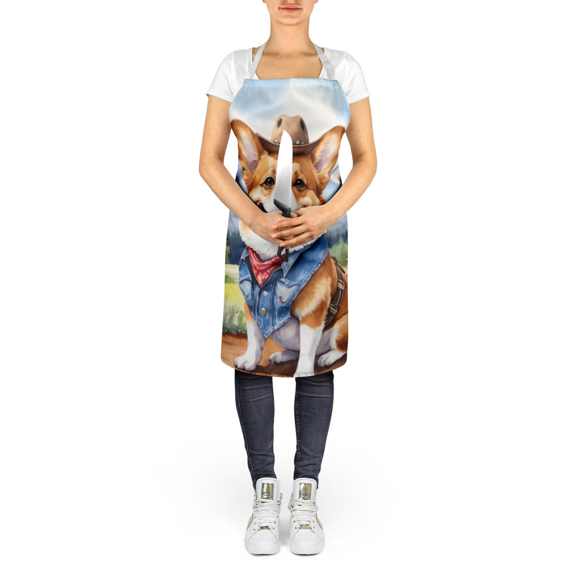 Corgi Cowboy Welcome Apron - One Color / One Size - Home & Garden - Kitchen Dining & Bar - Table Decoration &