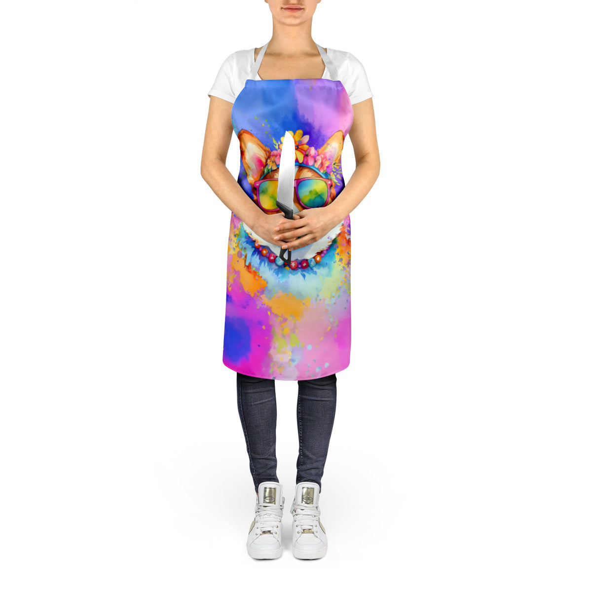 Corgi Hippie Dawg Apron - One Color / One Size - Home & Garden - Kitchen Dining & Bar - Table Decoration & Accessories