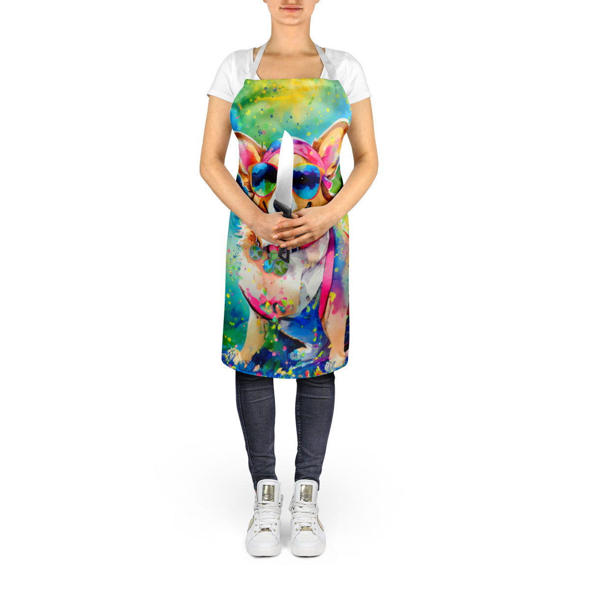 Corgi Hippie Dawg Apron - One Color / One Size - Home & Garden - Kitchen Dining & Bar - Table Decoration & Accessories