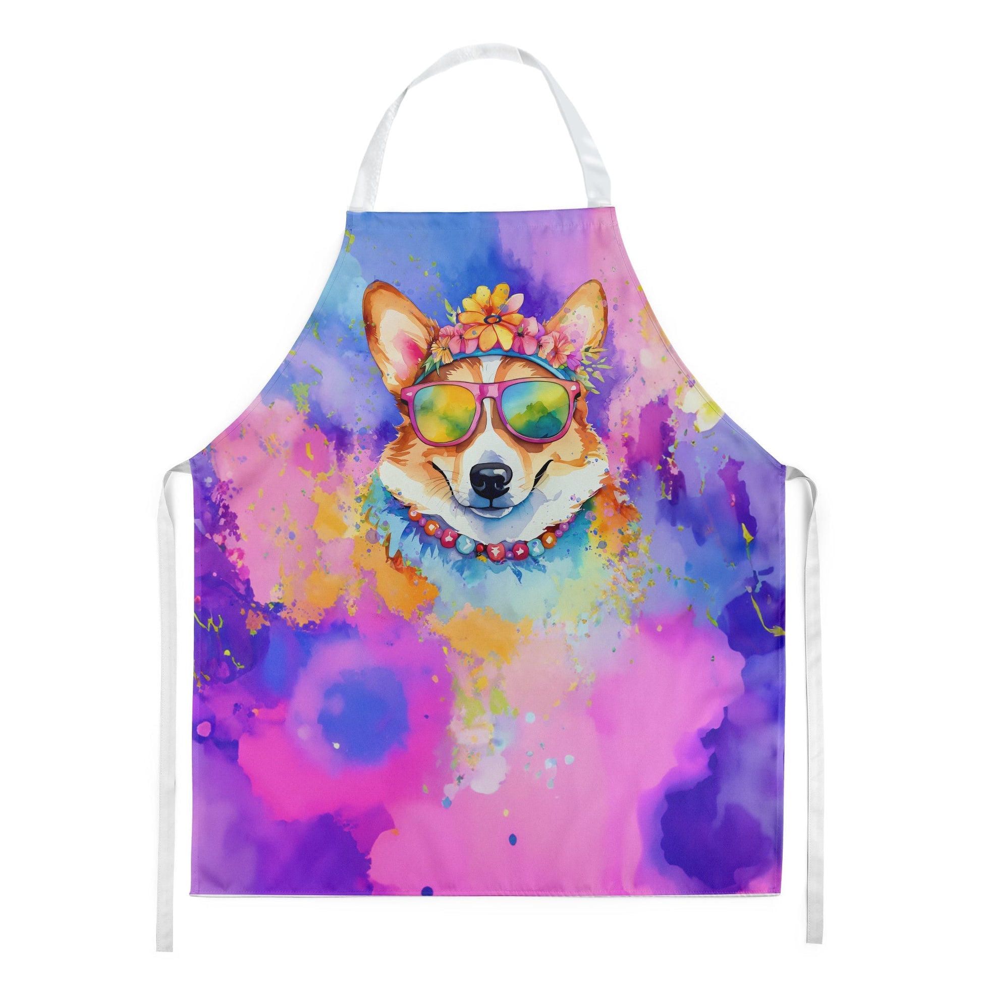 Corgi Hippie Dawg Apron - One Color / One Size - Home & Garden - Kitchen Dining & Bar - Table Decoration & Accessories
