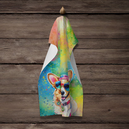Corgi Hippie Dawg Kitchen Towel - One Color / One Size - Home & Garden - Home Textile - Towels