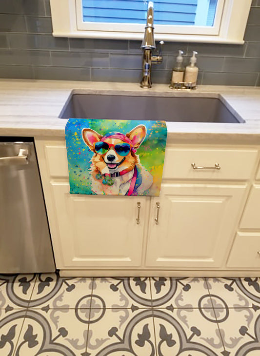 Corgi Hippie Dawg Kitchen Towel - One Color / One Size - Home & Garden - Home Textile - Towels
