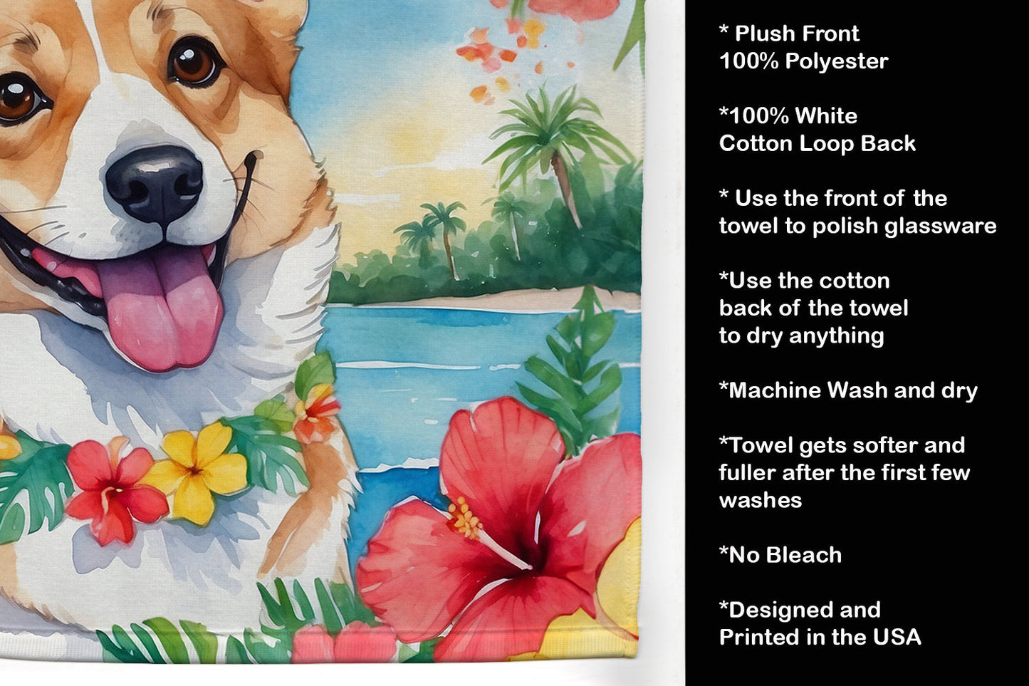 Corgi Luau Kitchen Towel - One Color / One Size - Home & Garden - Home Textile - Towels