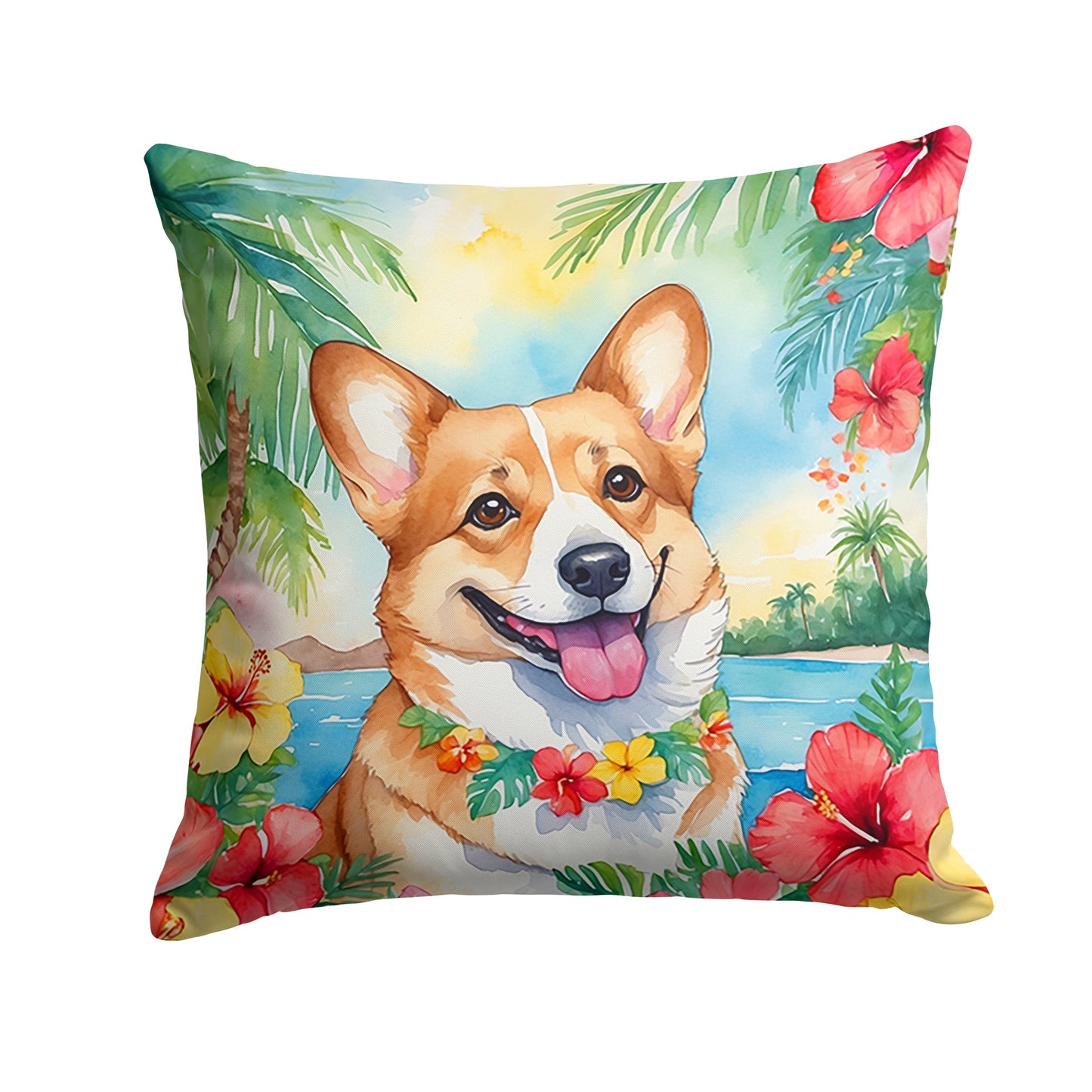 Corgi Luau Throw Pillow - One Color / One Size - Home & Garden - Home Textile - Pillows