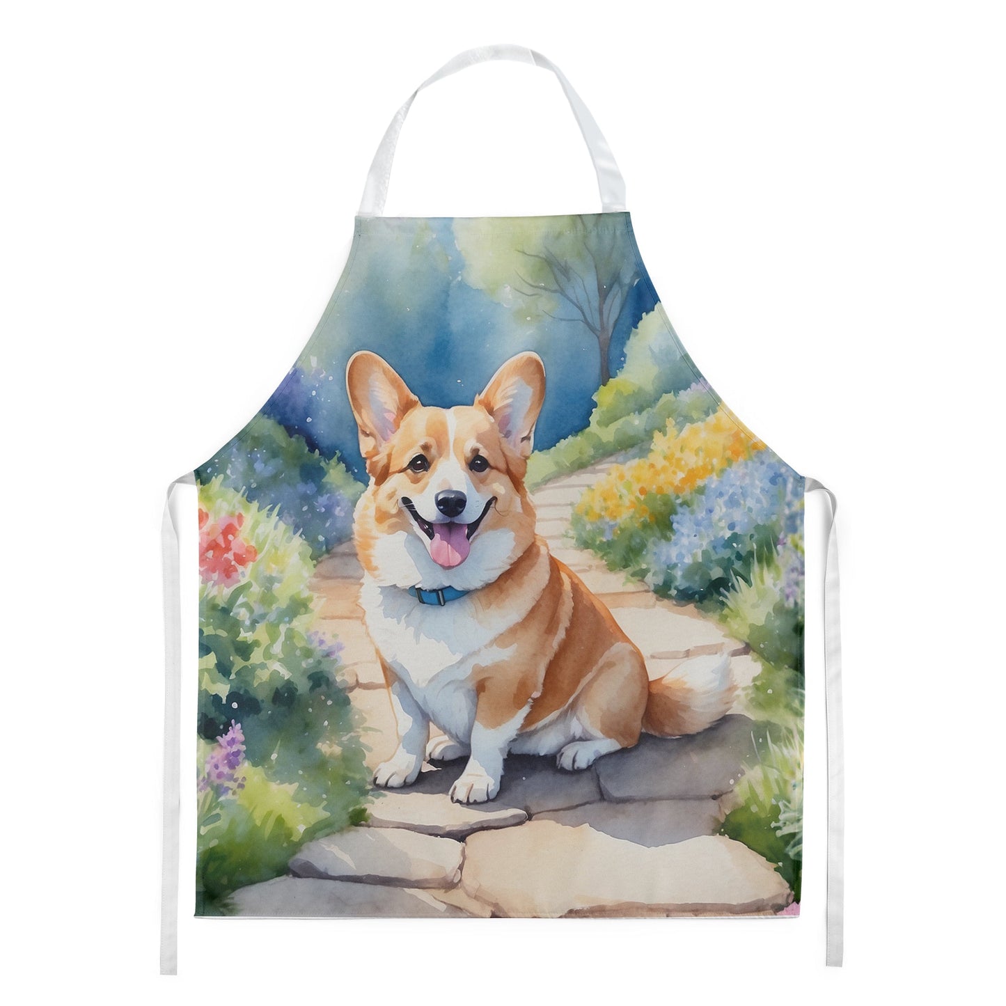 Corgi Spring Path Apron - One Color / One Size - Home & Garden - Kitchen Dining & Bar - Table Decoration & Accessories