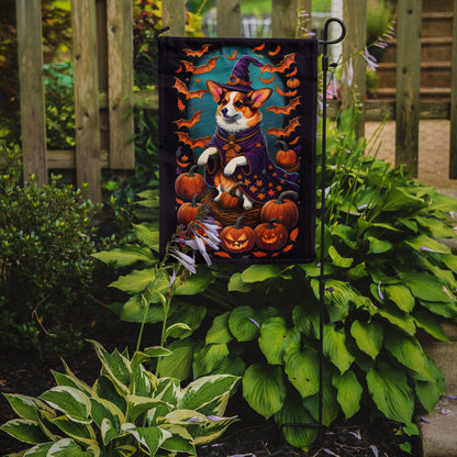 Corgi Witchy Halloween Garden Flag - One Color / One Size - Home & Garden - Home Decor - Flags Banners & Accessories