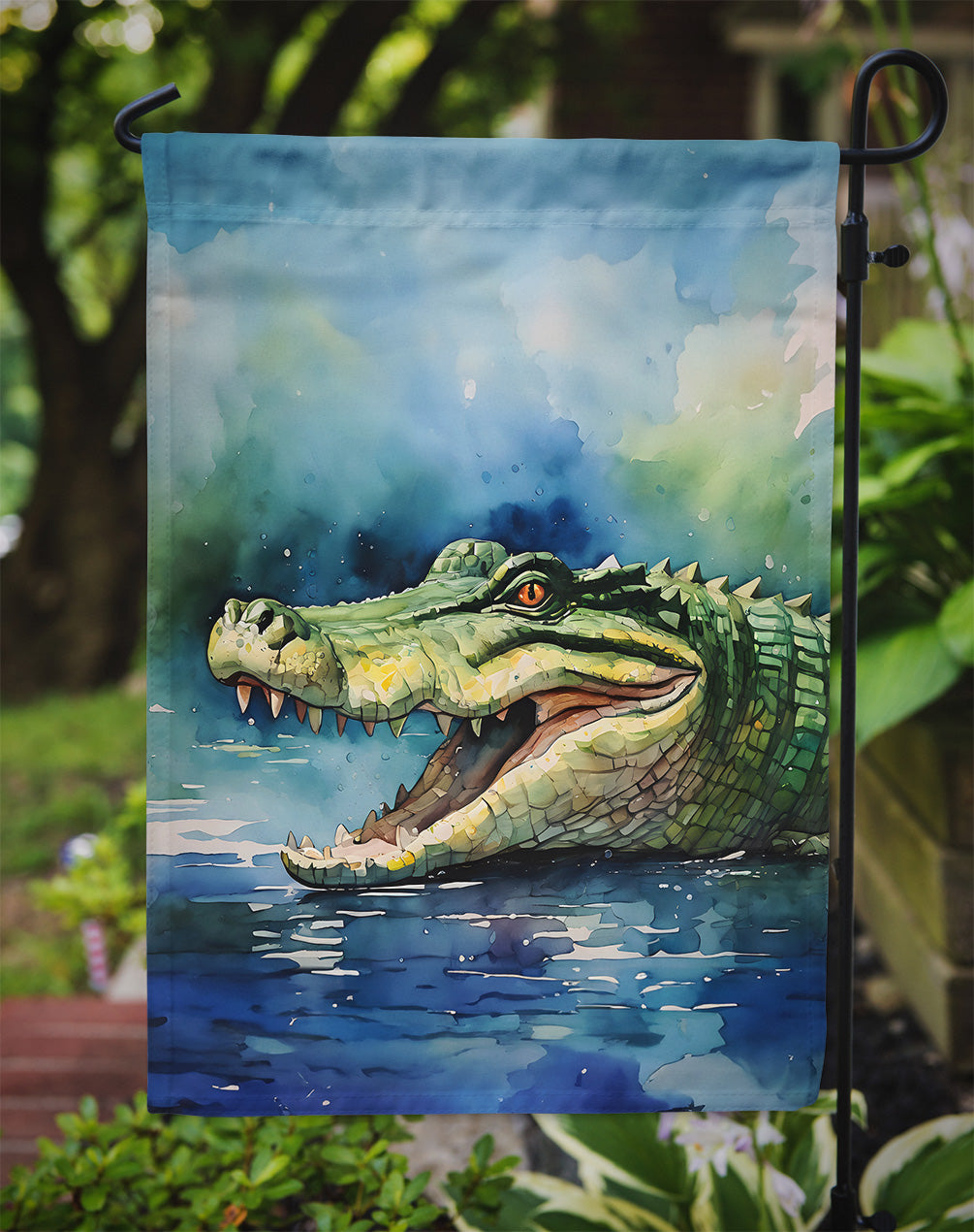 Crocodile Garden Flag - One Color / One Size - Home & Garden - Home Decor - Flags Banners & Accessories
