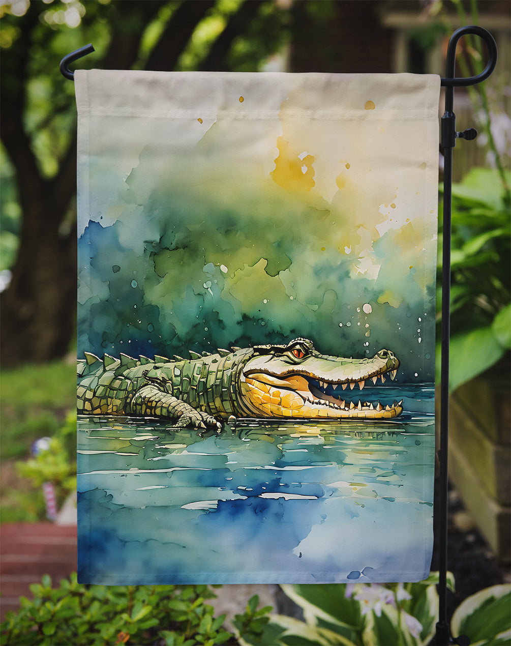 Crocodile Garden Flag - One Color / One Size - Home & Garden - Home Decor - Flags Banners & Accessories