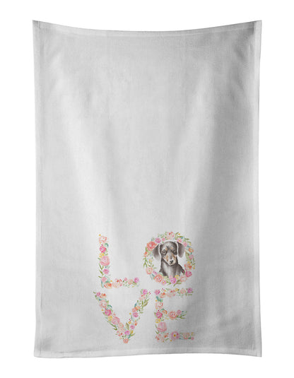 Dachshund #13 LOVE Kitchen Towel Set of 2 - One Color / One Size - Home & Garden - Home Textile - Towels