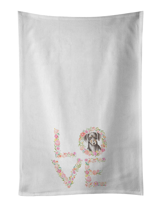 Dachshund #13 LOVE Kitchen Towel Set of 2 - One Color / One Size - Home & Garden - Home Textile - Towels