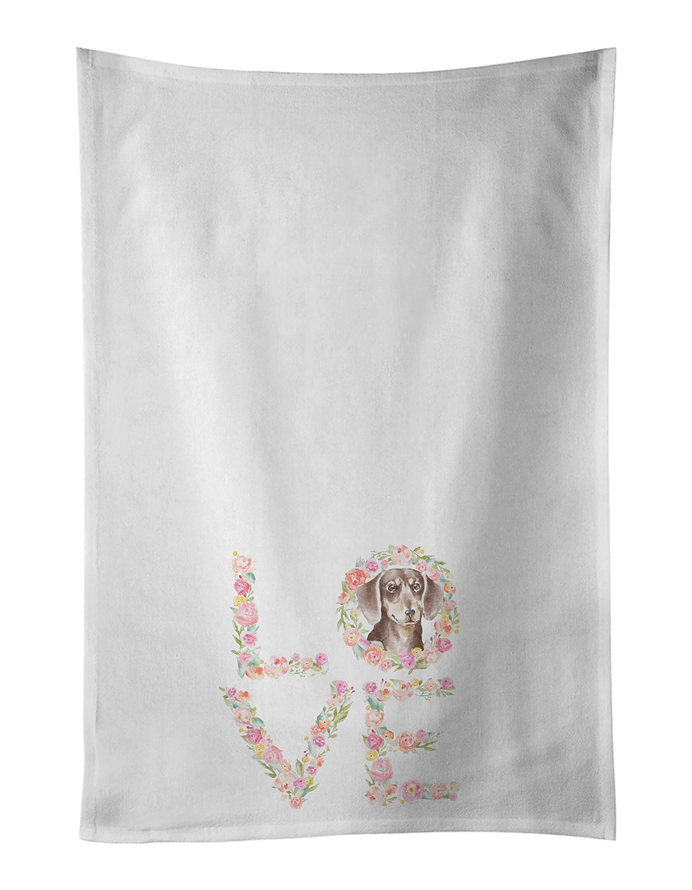 Dachshund Chocolate LOVE Kitchen Towel Set of 2 - One Color / One Size - Home & Garden - Home Textile - Towels