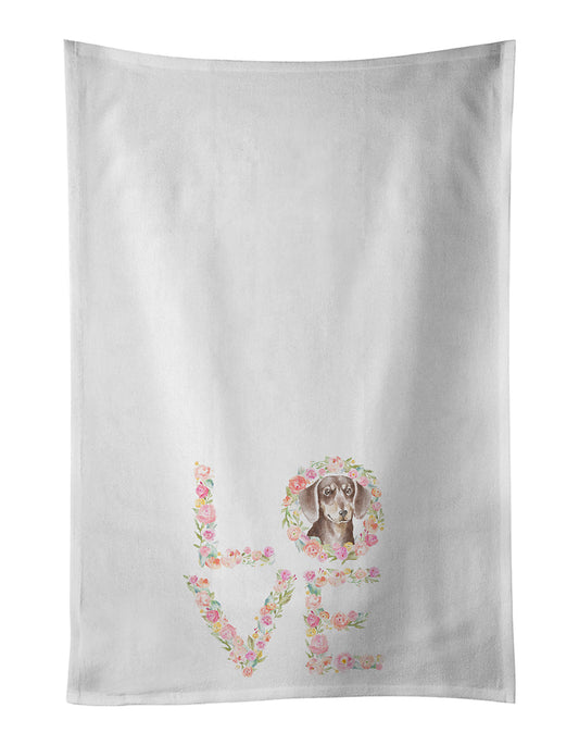 Dachshund Chocolate LOVE Kitchen Towel Set of 2 - One Color / One Size - Home & Garden - Home Textile - Towels
