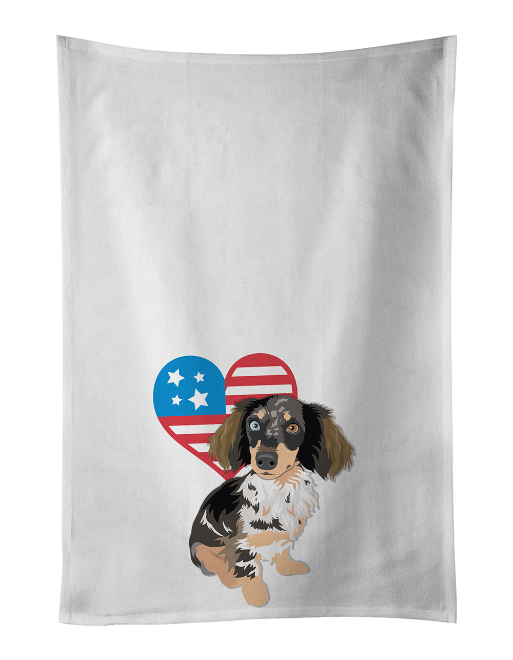 Dachshund Dapple #1 Patriotic Kitchen Towel Set of 2 - One Color / One Size - Home & Garden - Home Textile - Towels