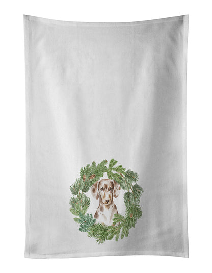 Dachshund Dappled Christmas Wreath Kitchen Towel Set of 2 - One Color / One Size - Home & Garden - Home Textile - Towels