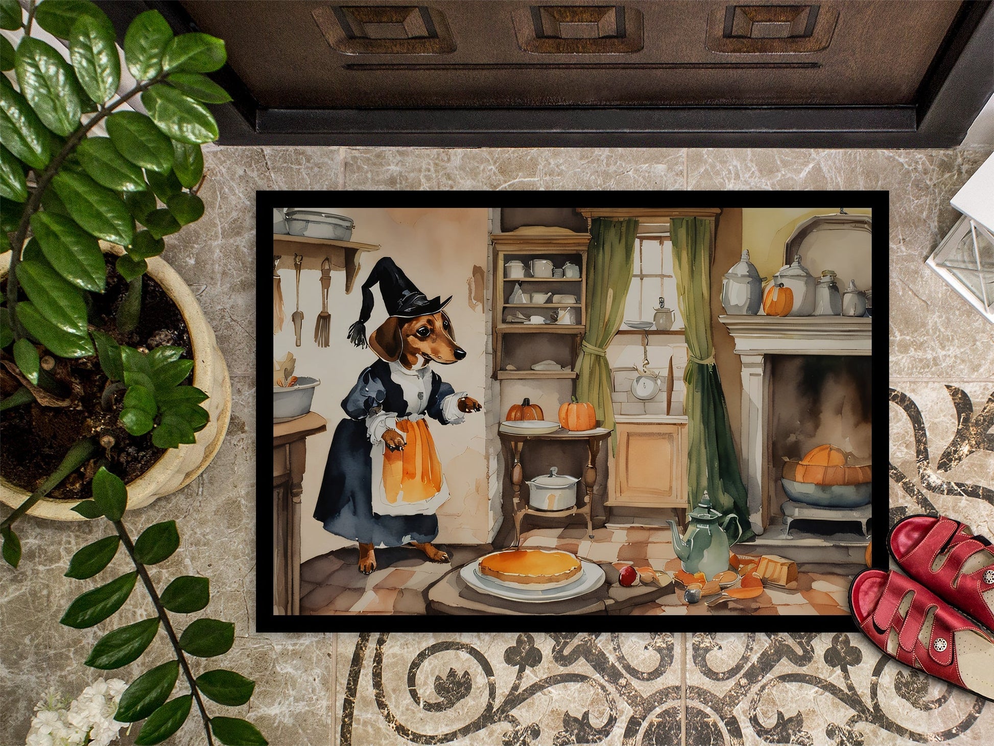 Dachshund Fall Kitchen Pumpkins Doormat - One Color / One Size - Home & Garden - Home Textile - Carpets & Rugs