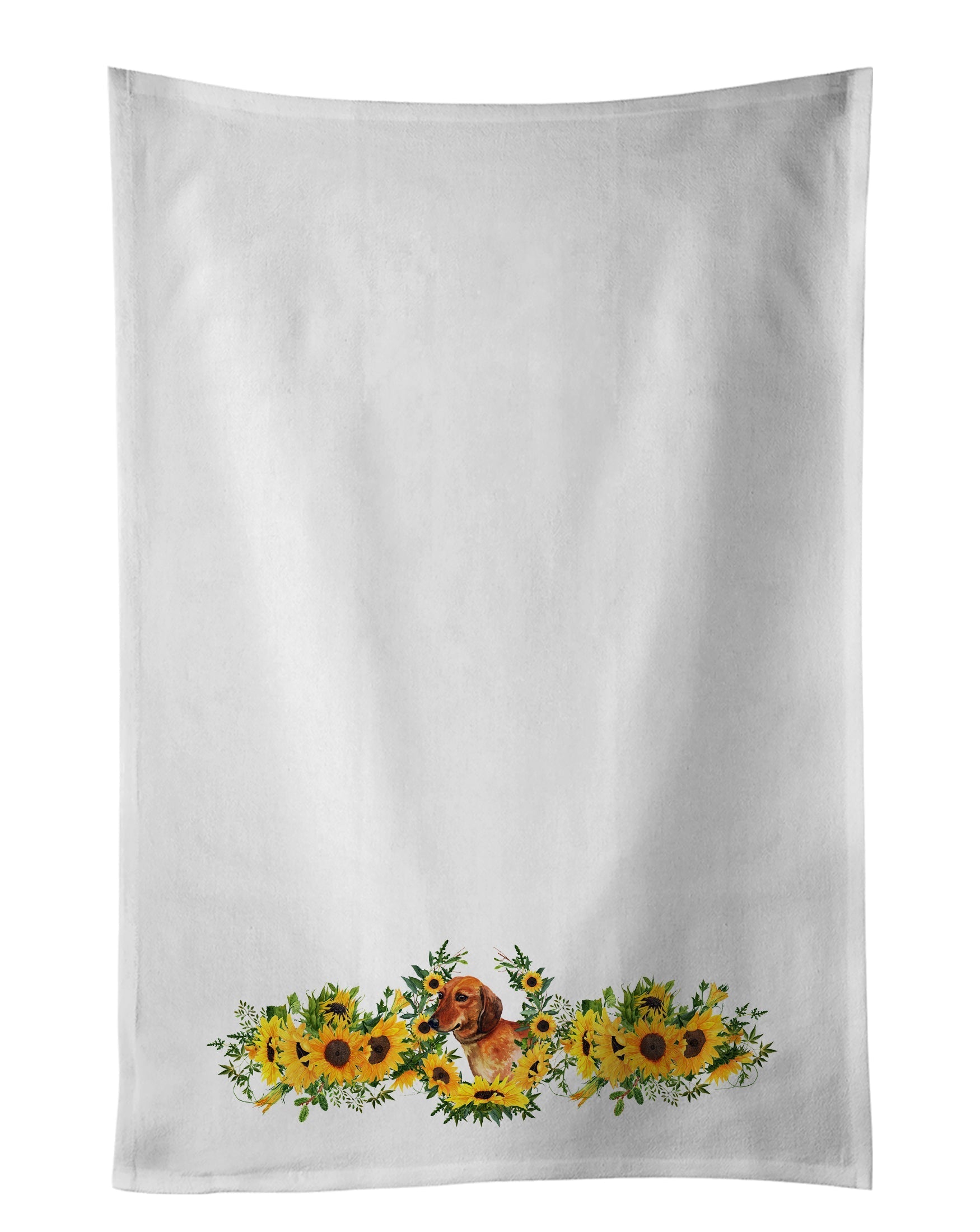 Dachshund in Sunflowers Kitchen Towel Set of 2 - One Color / One Size - Home & Garden - Home Textile - Towels