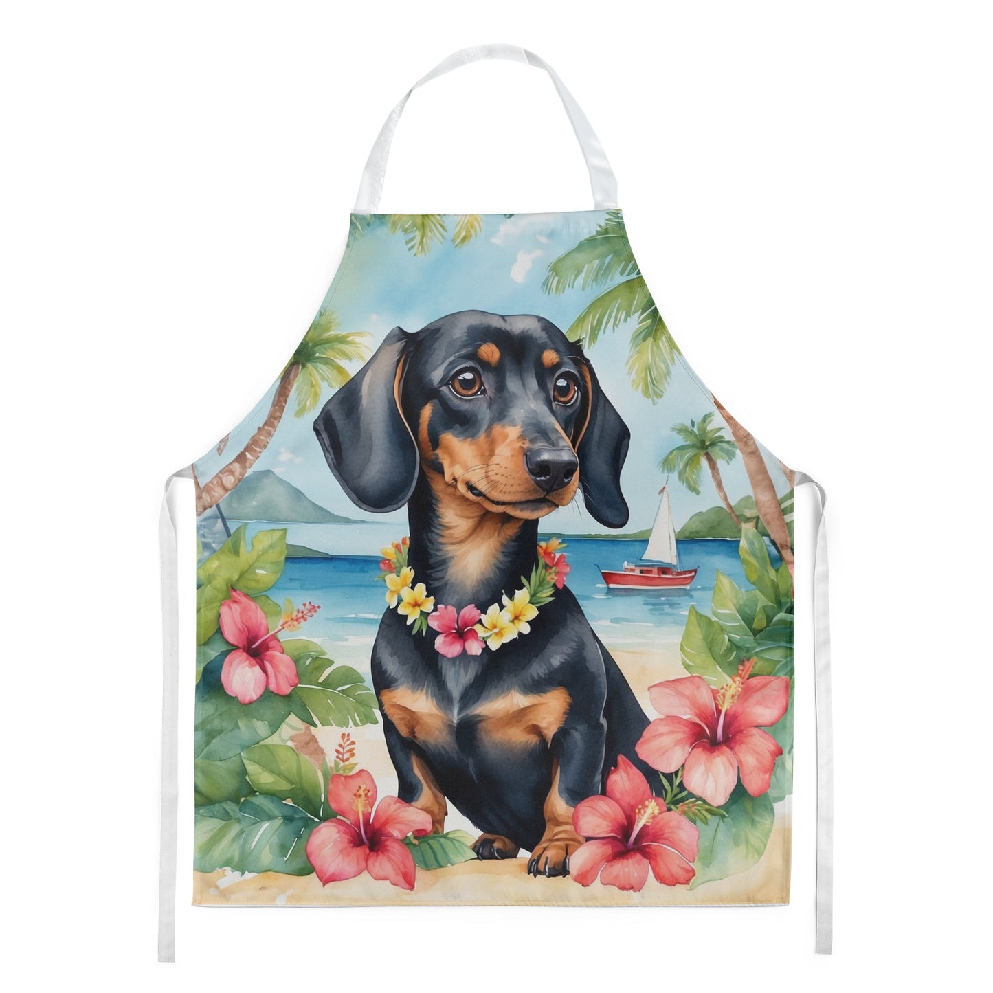 Dachshund Luau Apron - One Color / One Size - Home & Garden - Kitchen Dining & Bar - Table Decoration & Accessories