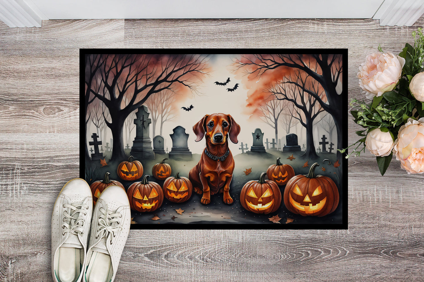 Dachshund Spooky Halloween Doormat - One Color / One Size - Home & Garden - Home Textile - Carpets & Rugs