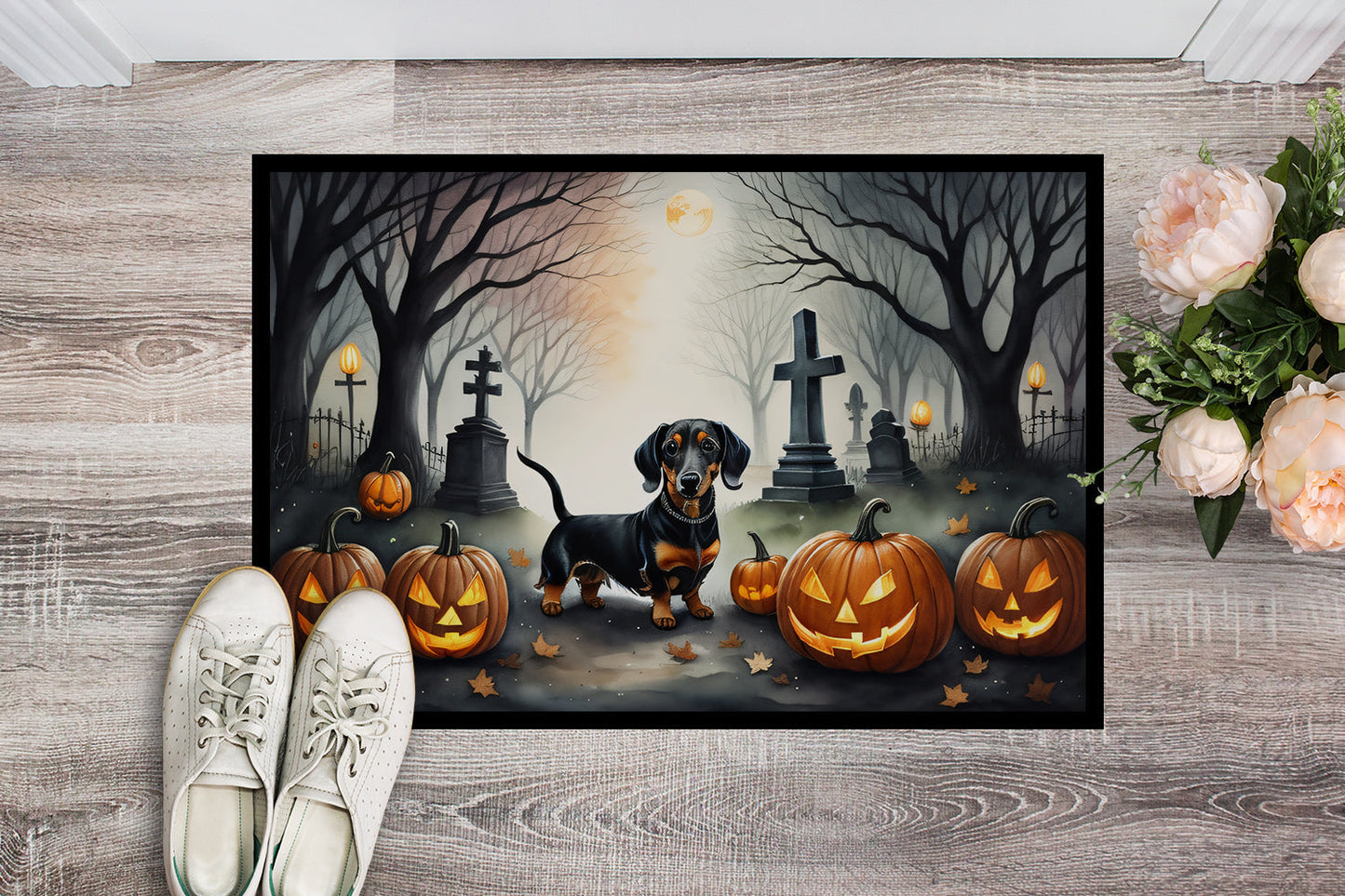 Dachshund Spooky Halloween Doormat - One Color / One Size - Home & Garden - Home Textile - Carpets & Rugs