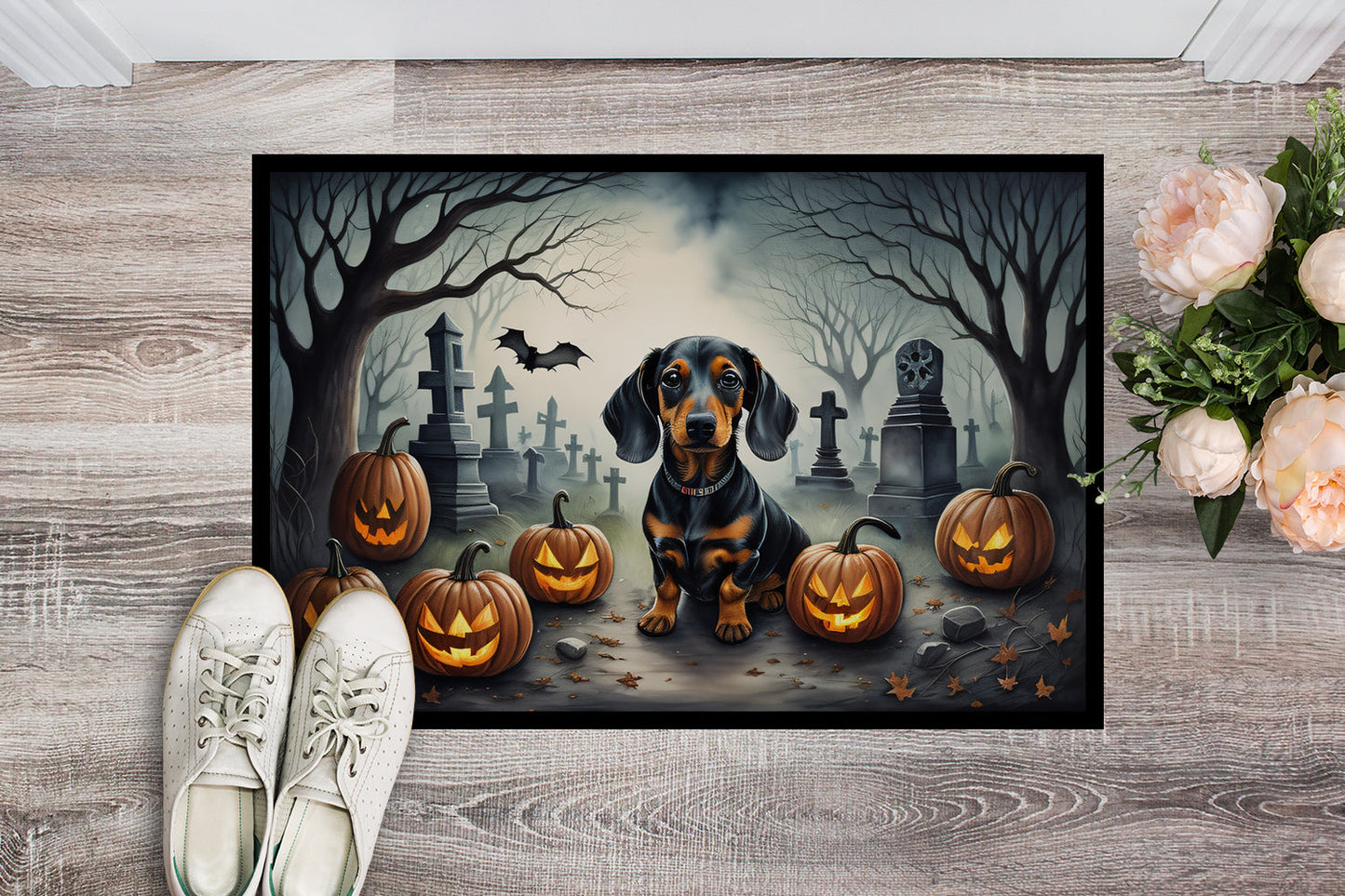 Dachshund Spooky Halloween Doormat - One Color / One Size - Home & Garden - Home Textile - Carpets & Rugs