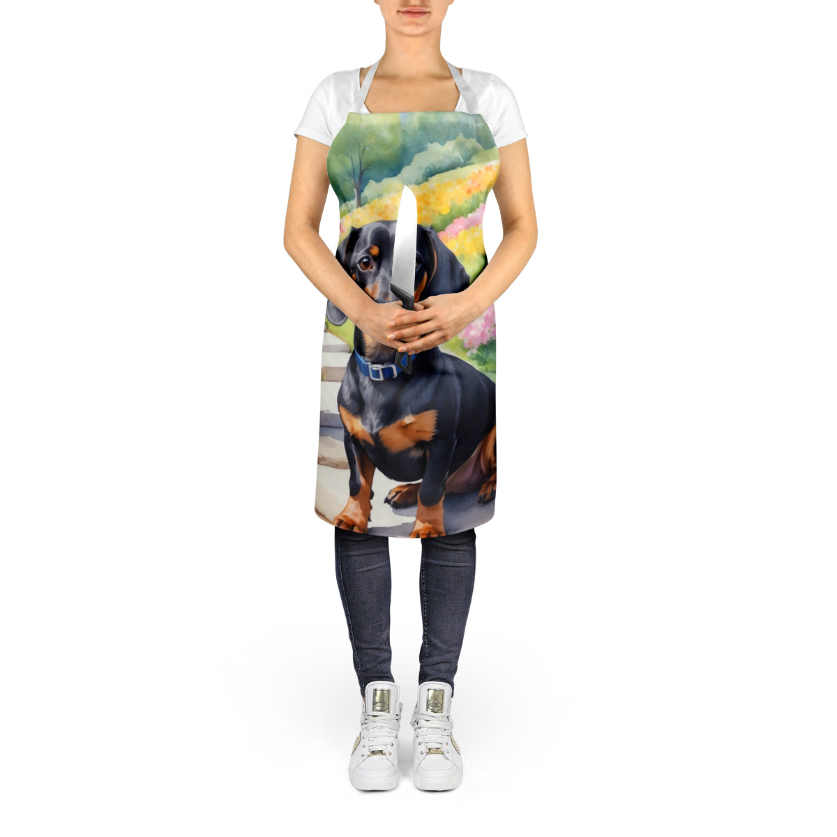 Dachshund Spring Path Apron - One Color / One Size - Home & Garden - Kitchen Dining & Bar - Table Decoration &