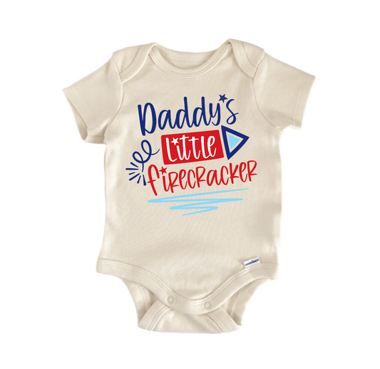 Daddy’s Little Firecracker July 4th Patriotic - Baby Boy Girl Bodysuit - Kids & Babies - Mother & Kids - Boys’ Baby