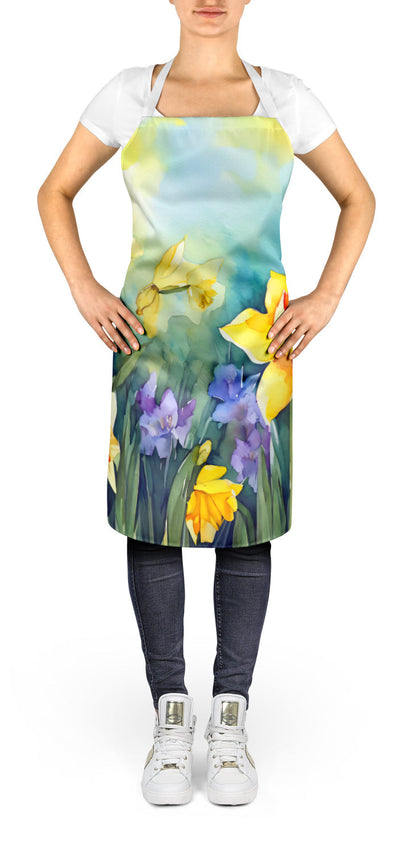 Daffodils in Watercolor Apron - One Color / One Size - Home & Garden - Kitchen Dining & Bar - Table Decoration &
