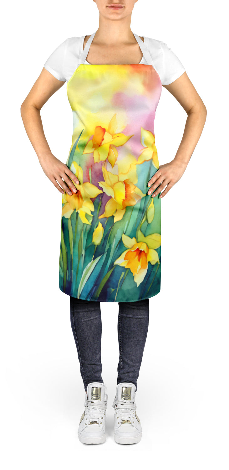 Daffodils in Watercolor Apron - One Color / One Size - Home & Garden - Kitchen Dining & Bar - Table Decoration &