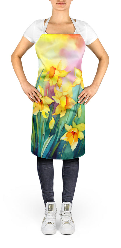 Daffodils in Watercolor Apron - One Color / One Size - Home & Garden - Kitchen Dining & Bar - Table Decoration &