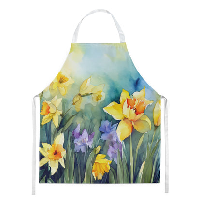 Daffodils in Watercolor Apron - One Color / One Size - Home & Garden - Kitchen Dining & Bar - Table Decoration &
