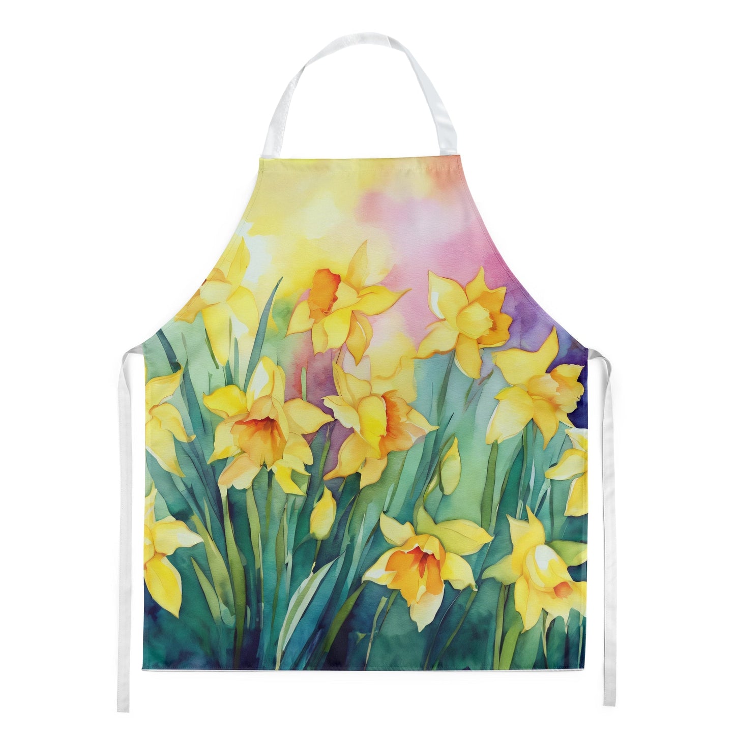 Daffodils in Watercolor Apron - One Color / One Size - Home & Garden - Kitchen Dining & Bar - Table Decoration &