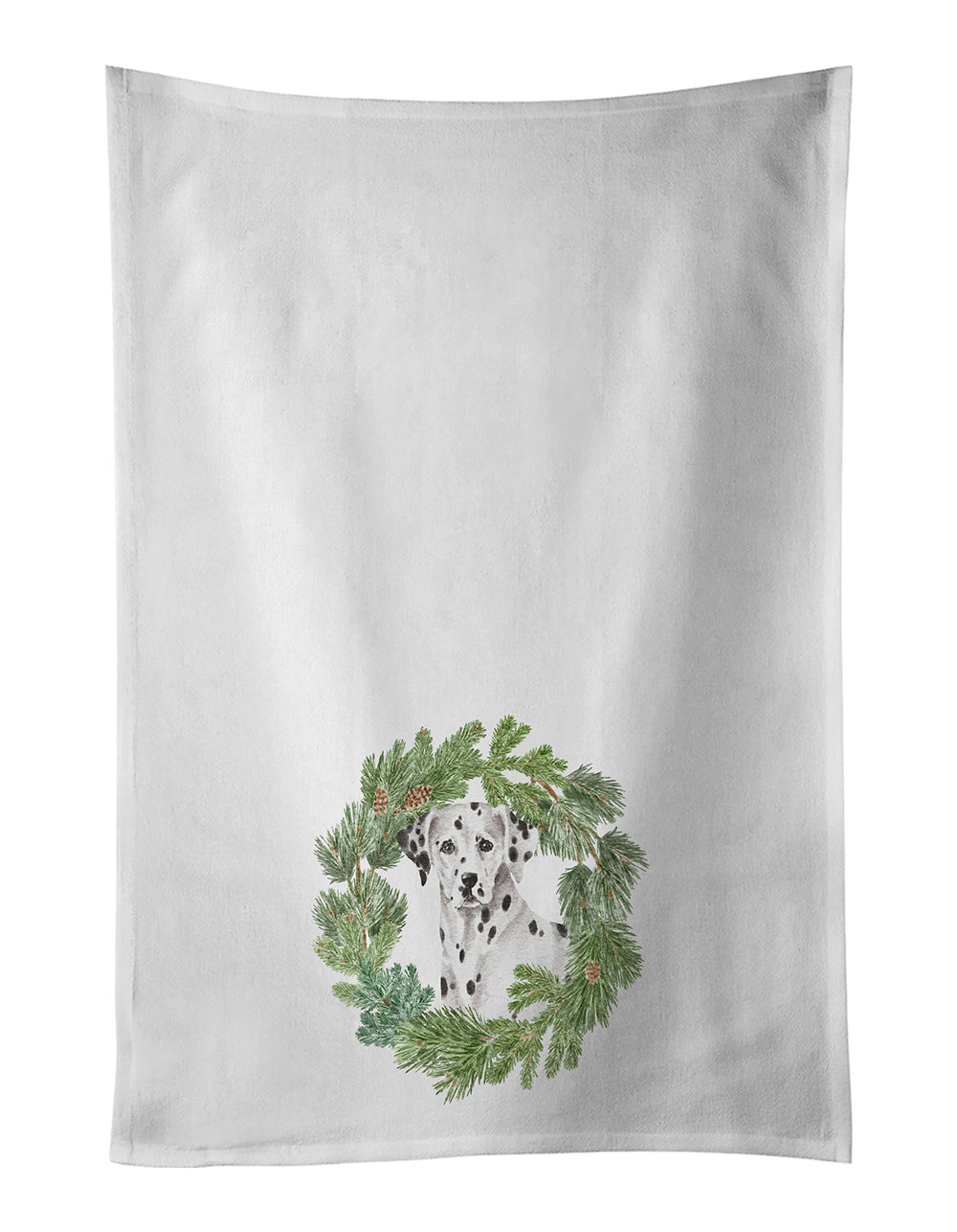 Dalmatian Christmas Wreath Kitchen Towel Set of 2 - One Color / One Size - Home & Garden - Home Textile - Towels