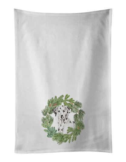 Dalmatian Christmas Wreath Kitchen Towel Set of 2 - One Color / One Size - Home & Garden - Home Textile - Towels
