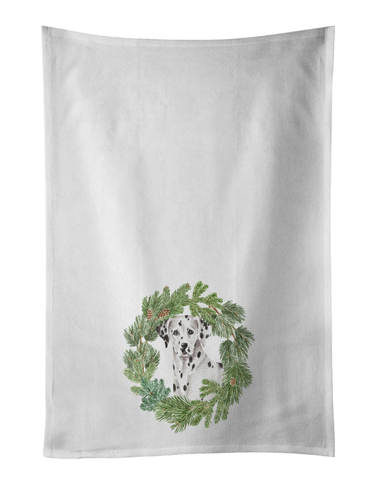 Dalmatian Christmas Wreath Kitchen Towel Set of 2 - One Color / One Size - Home & Garden - Home Textile - Towels