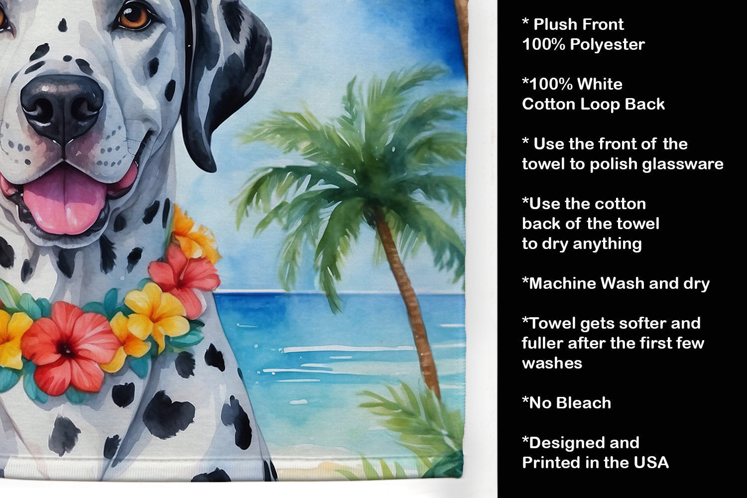 Dalmatian Luau Kitchen Towel - One Color / One Size - Home & Garden - Home Textile - Towels