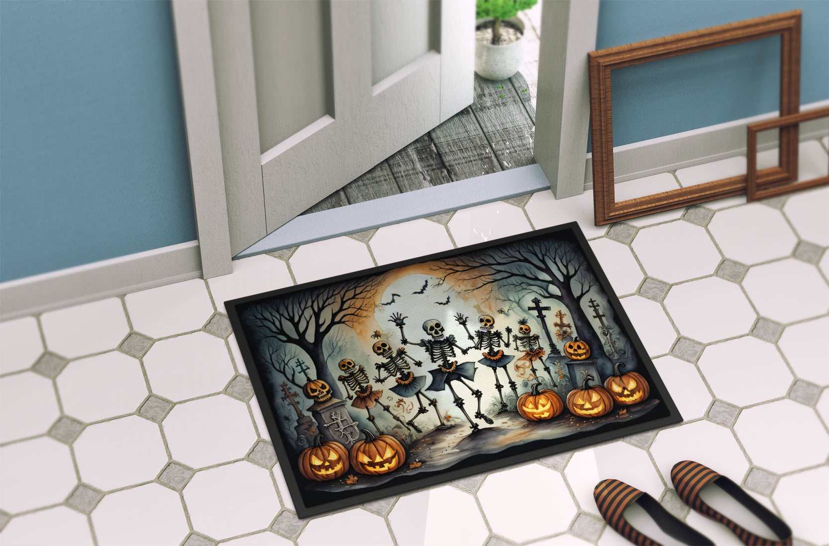 Dancing Skeletons Spooky Halloween Doormat - One Color / One Size - Home & Garden - Home Textile - Carpets & Rugs