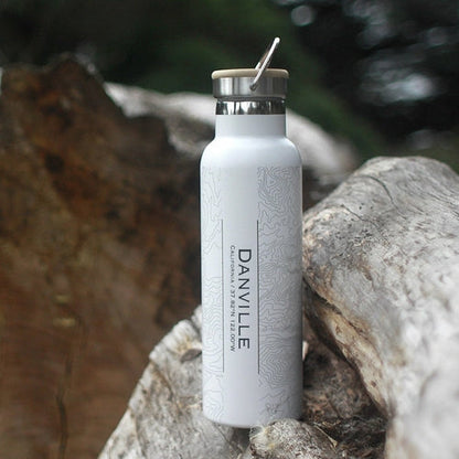 Danville - California Engraved Map Bottle with Bamboo Top in Matte - Drinkware