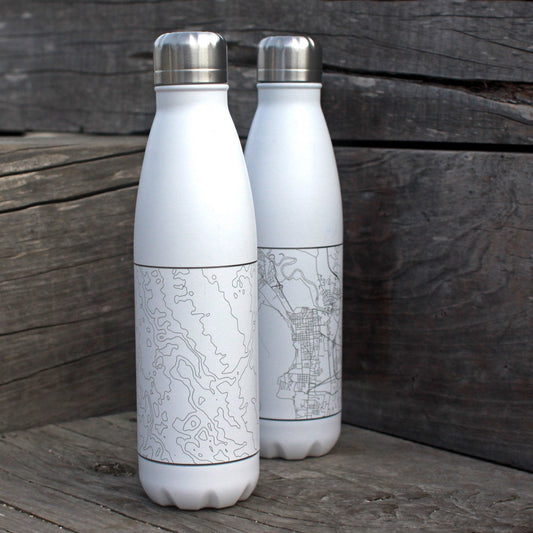 Danville - California Engraved Map Insulated Bottle in Matte White - Drinkware