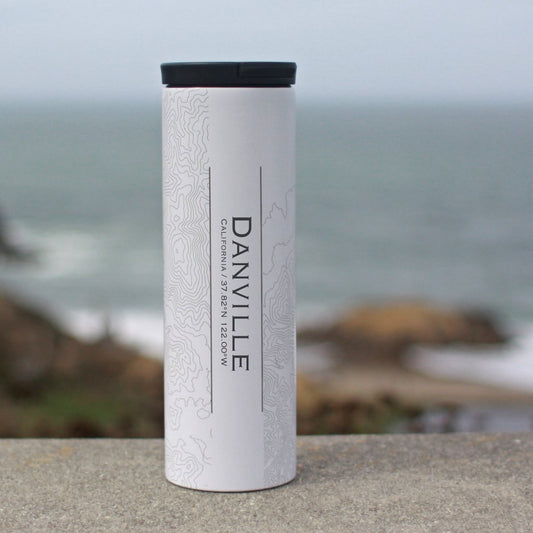 Danville - California Engraved Map Tumbler in Matte White - Drinkware