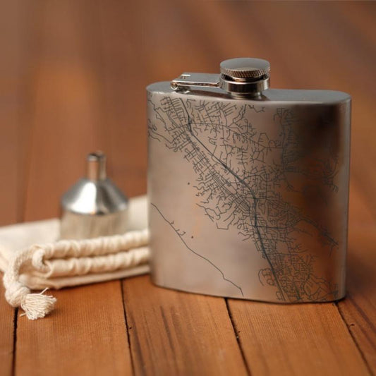 Danville - California Map Hip Flask - Drinkware