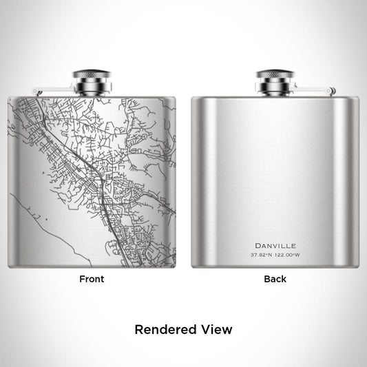 Danville - California Map Hip Flask - Drinkware